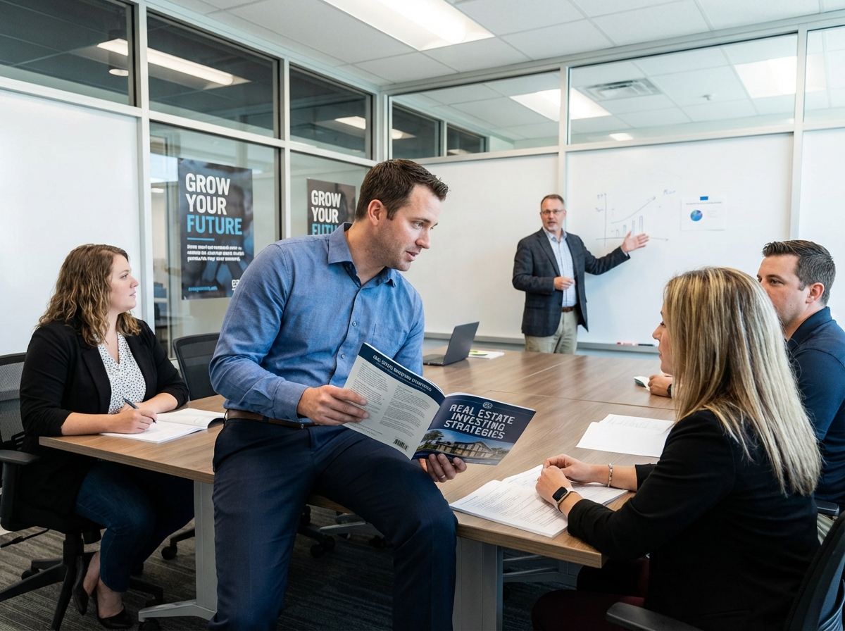 Groupe de personnes participant &agrave; un atelier immobilier