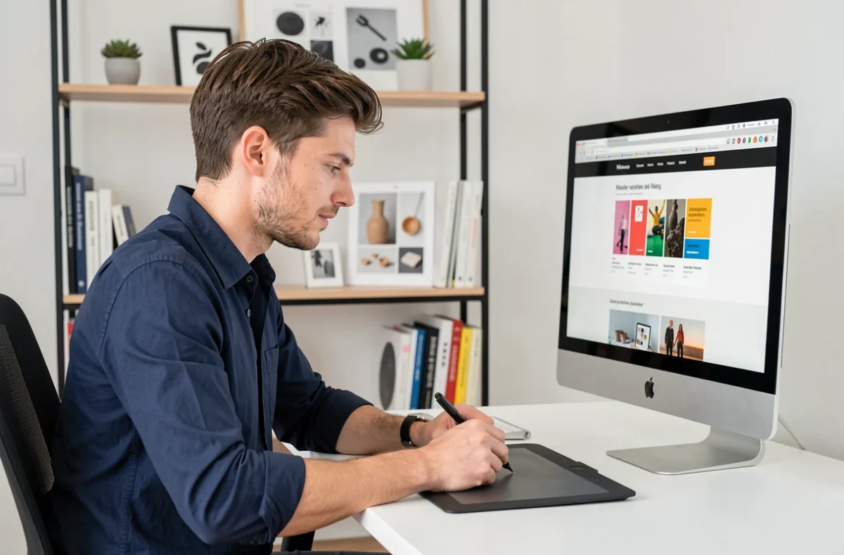 Développeur web indépendant de Bettercallchris travaillant sur un design de site internet