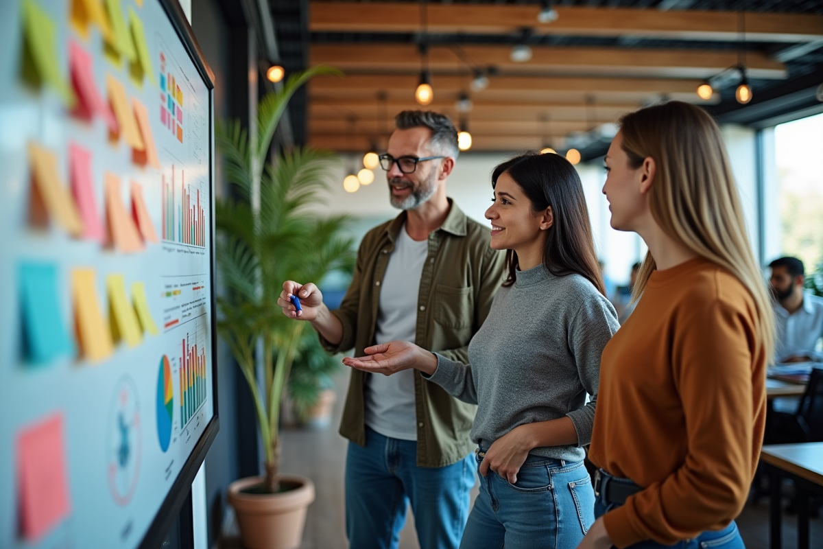 Groupe de professionnels marketing en réunion créative