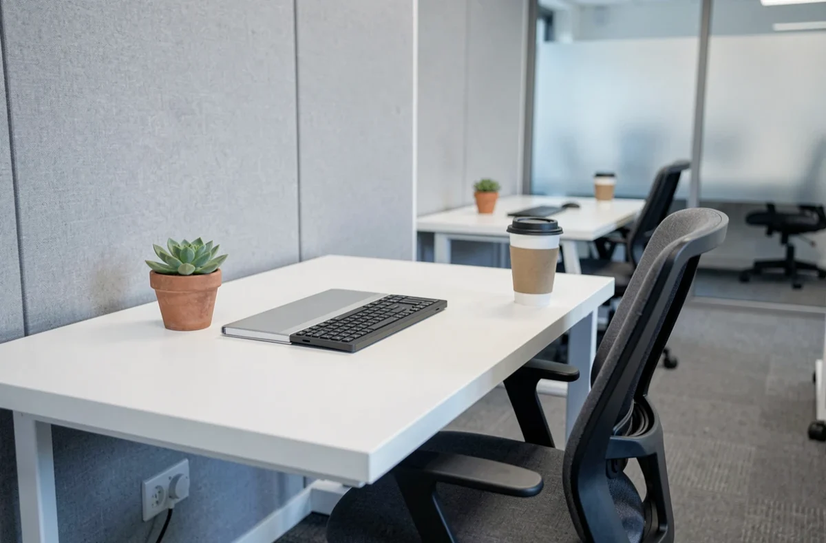 Bureau vide et bien organisé dans une zone calme d'un espace de coworking à Limoges
