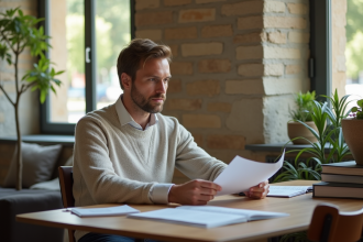 Homme en tenue décontractée dans un bureau bordelais