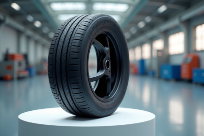 Pneu Michelin moderne avec logo et texture visible