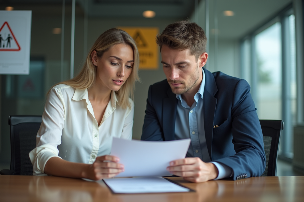 Manager RH et ouvrier discutant d